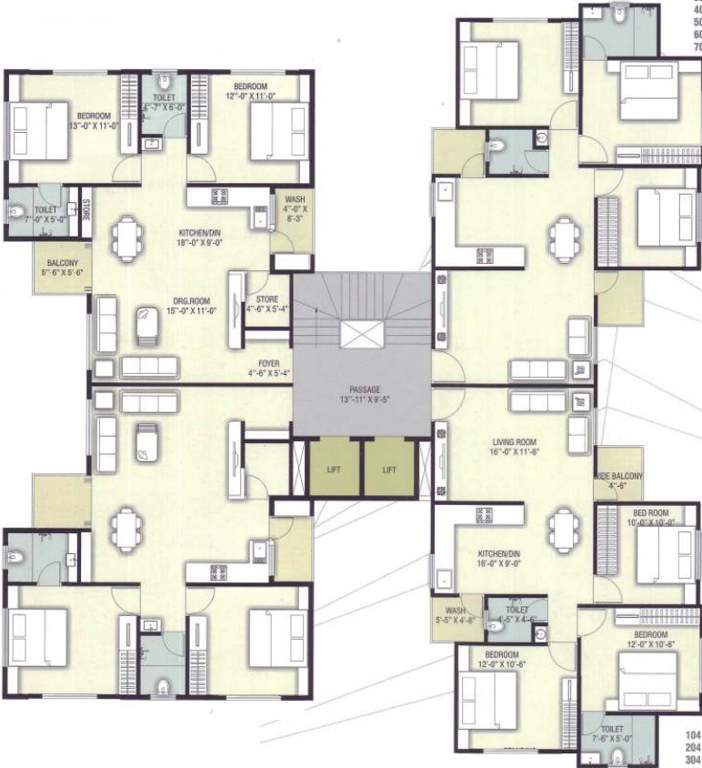  shikhar phase 2 Tower L Cluster Plan From 1st To 7th Floor