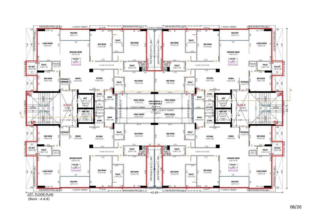  anantara alora Block A And Block B Cluster Plan for 1st Floor