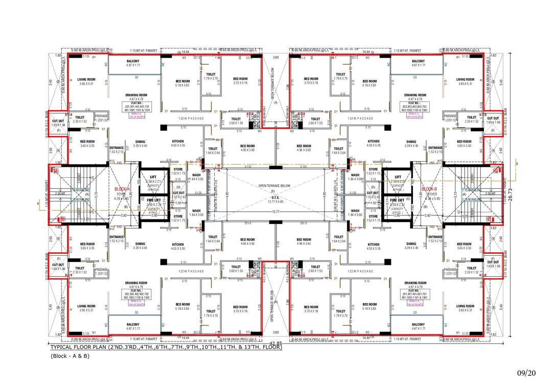  anantara alora Block A And Block B Cluster Plan from 2nd to 13th Floor