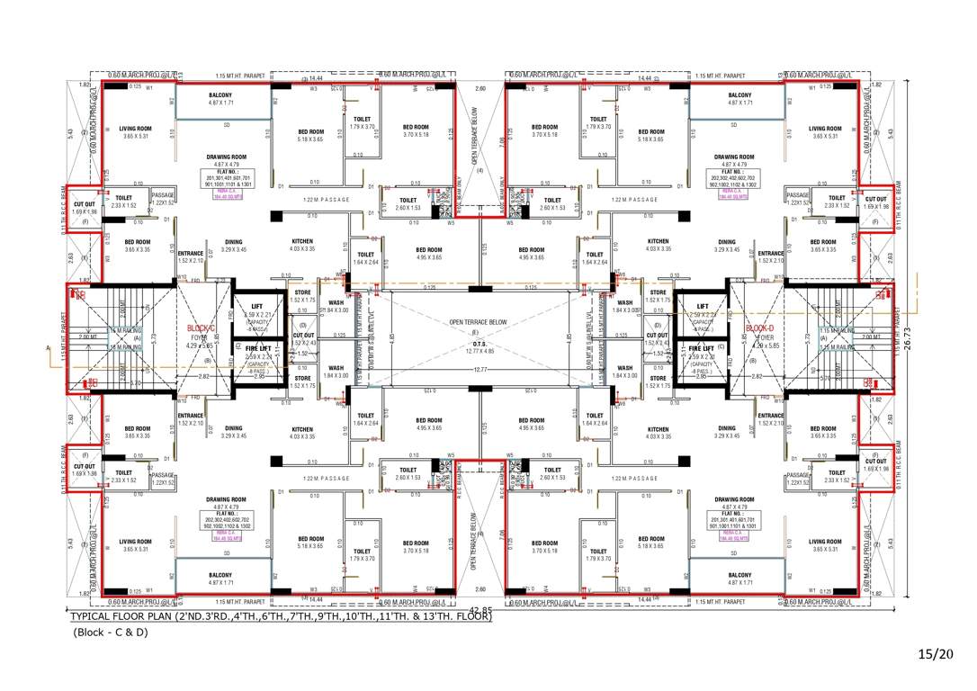  anantara alora Block C And Block D Cluster Plan from 2nd to 13th Floor