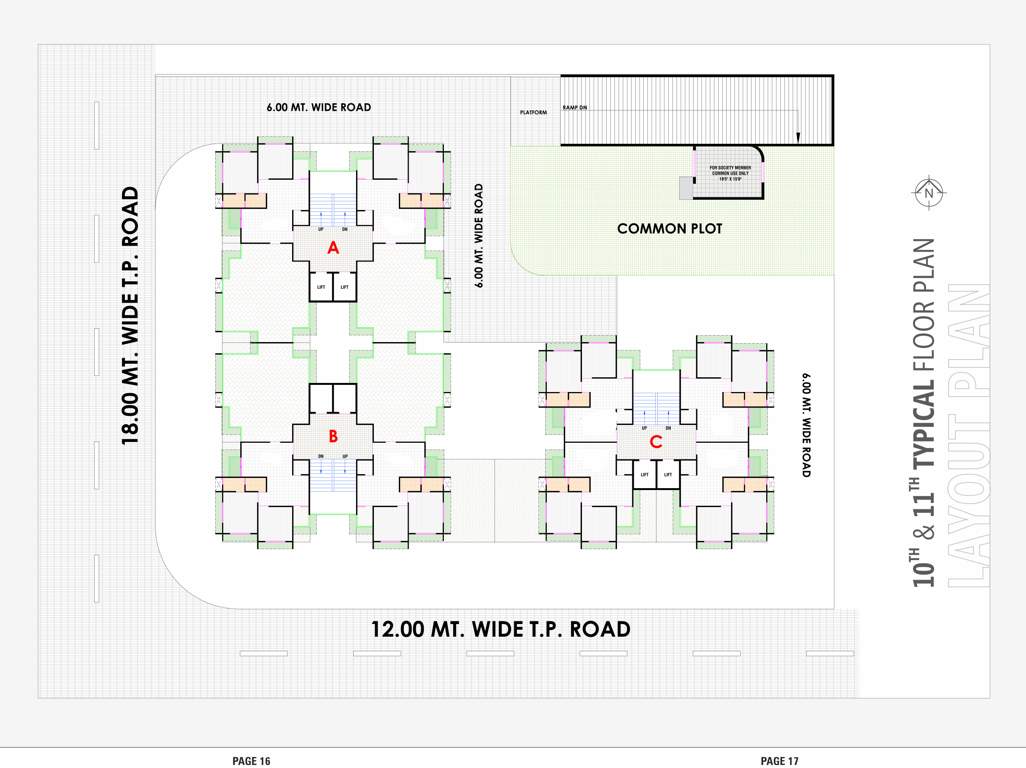  shreedhar dream A + C Cluster Plan From 10th To 11th Floor