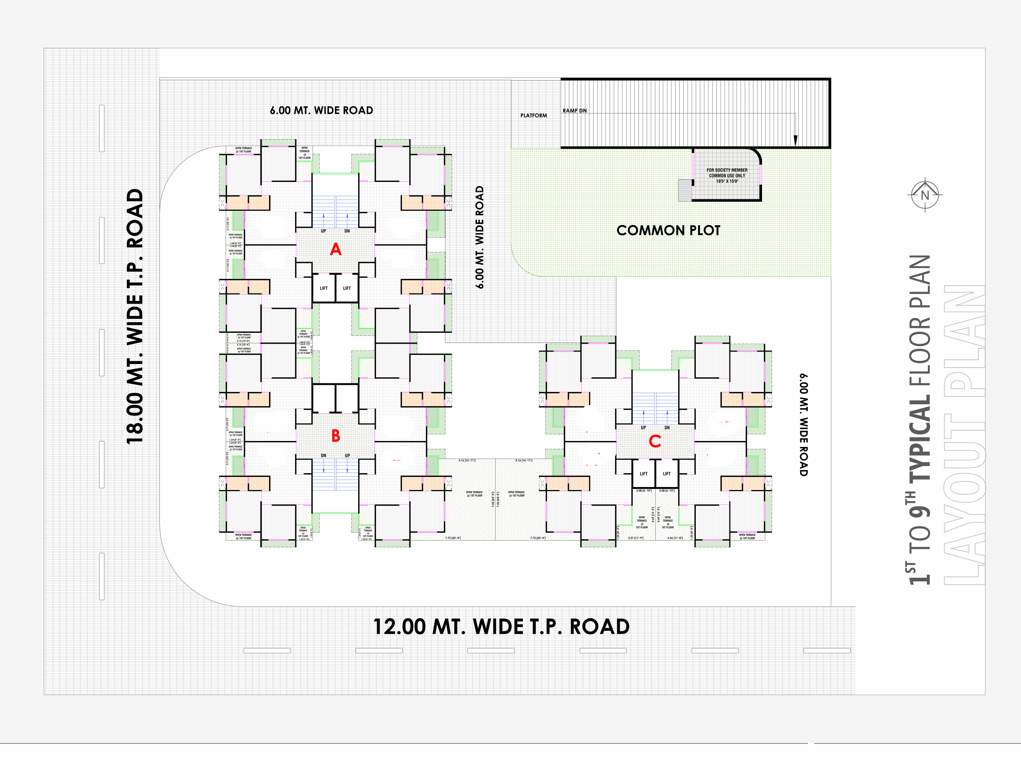 shreedhar dream A To C Cluster Plan From 1st To 9th Floor