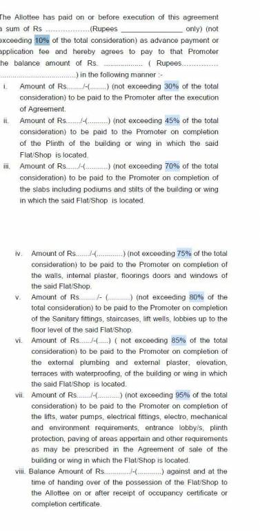 shreedhar-dream Construction Linked Payment (CLP) Payment Plan