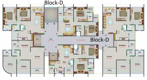  vatika D Typical Cluster Plan