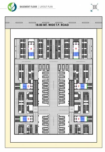  sarva-residency Block A,B,C,D,E & F BAsement Floor Cluster Plan