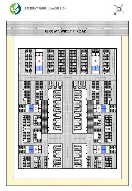  sarva residency Block A,B,C,D,E & F BAsement Floor Cluster Plan
