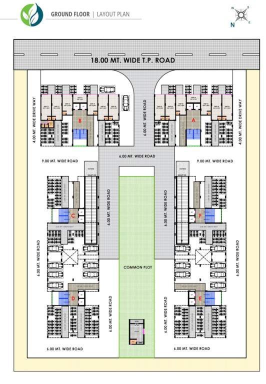  sarva residency Block A,B,C,D,E & F Ground Floor Cluster Plan