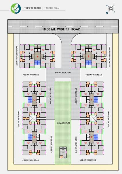  sarva-residency Block A,B,C,D,E & F Typical Floor Cluster Plan
