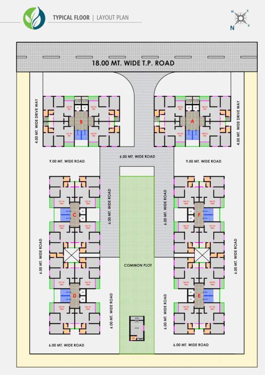  sarva residency Block A,B,C,D,E & F Typical Floor Cluster Plan