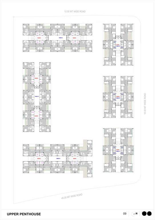 the portrait Block A,B,C,D,E,F,G,H & I Cluster Plan for 13th Upeer Floor