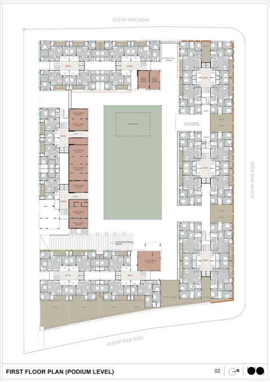  the portrait Block A,B,C,D,E,F,G,H & I Cluster Plan for 1st Floor