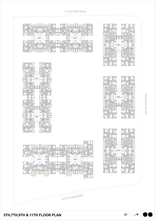  the portrait Block A,B,C,D,E,F,G,H & I Cluster Plan from 5th to 11th Floor