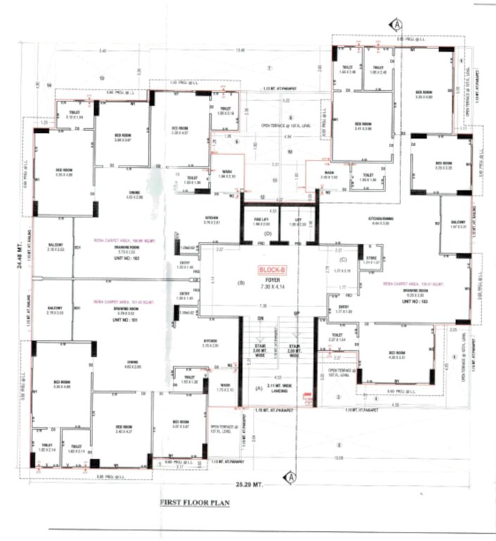  aaryan elan Block B Cluster Plan for 1st Floor