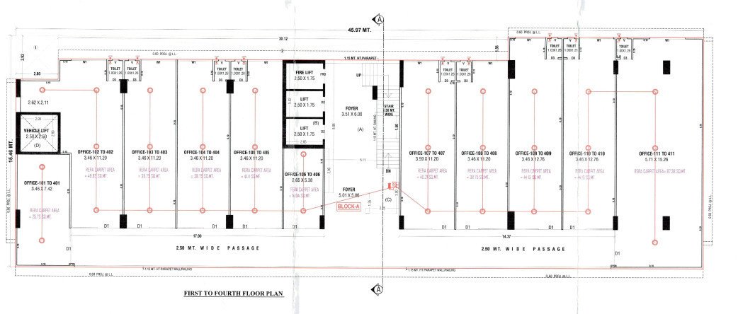  aaryan elan Block B Cluster Plan from 1st to 14th Floor