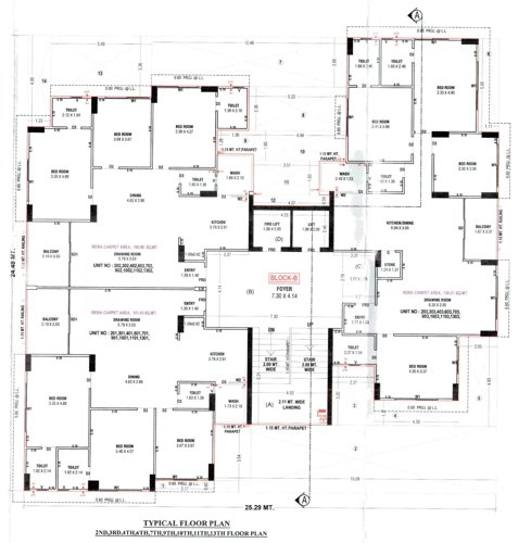  aaryan-elan Block B Cluster Plan from 2nd to 13th Floor