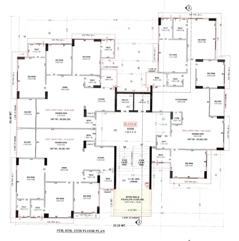  aaryan elan Block B Cluster Plan from 5th to 12th Floor