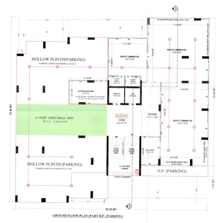  aaryan elan Block B Ground Floor 3 Cluster Plan