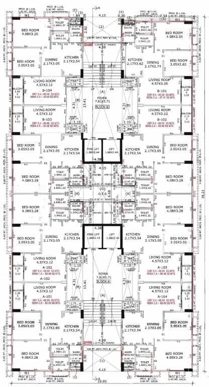  panchamrut skyz Block A  And B Cluster Plan For 1st Floor