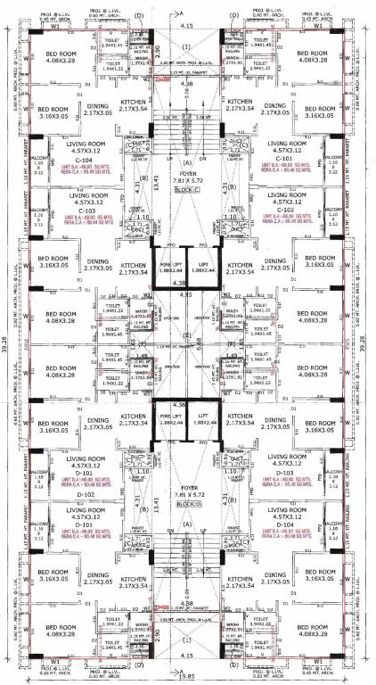  panchamrut skyz Block C And D Cluster Plan For 1st Floor