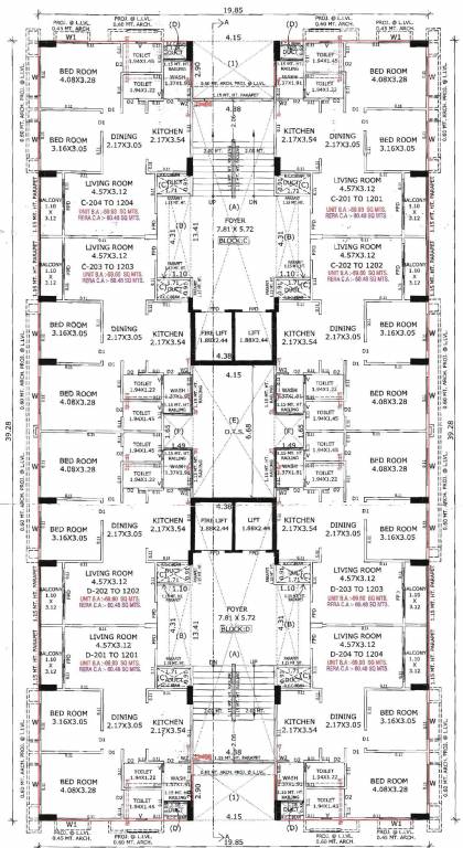  panchamrut skyz Block C Cluster Plan From 2nd To 12th Floor