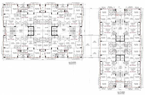  panchamrut-skyz Block E,F,G,H Cluster Plan For 1st Floor