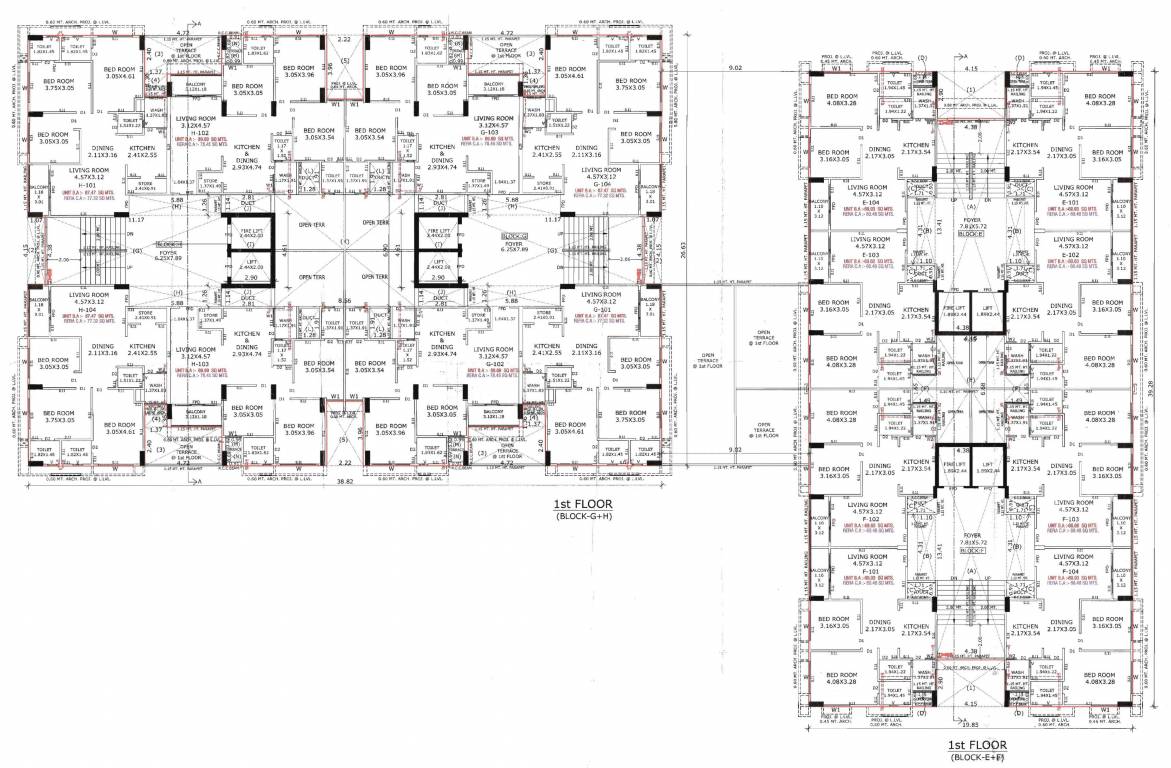  panchamrut skyz Block E,F,G,H Cluster Plan For 1st Floor
