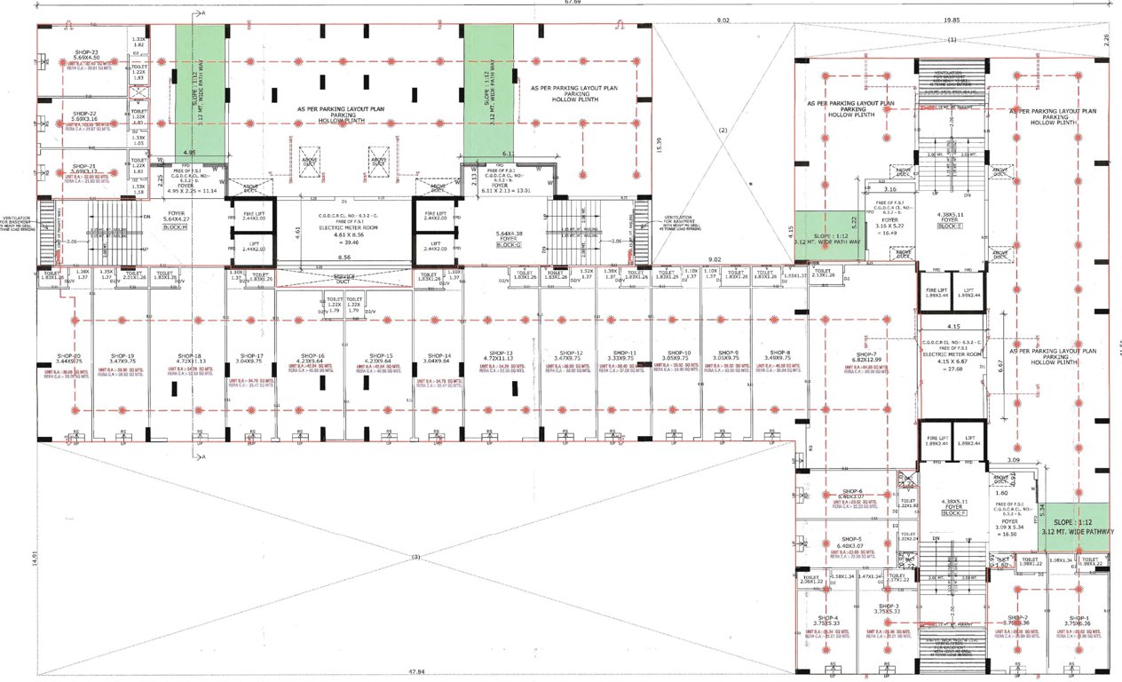  panchamrut skyz Block E,F,G,H Cluster Plan For Ground Floor