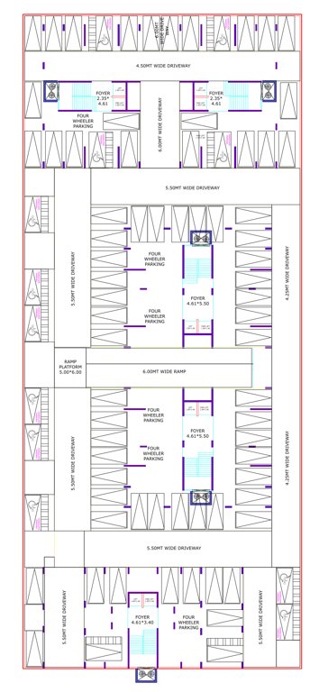  pravesh Block A,B,E,D,E Cluster Plan For Basement 2