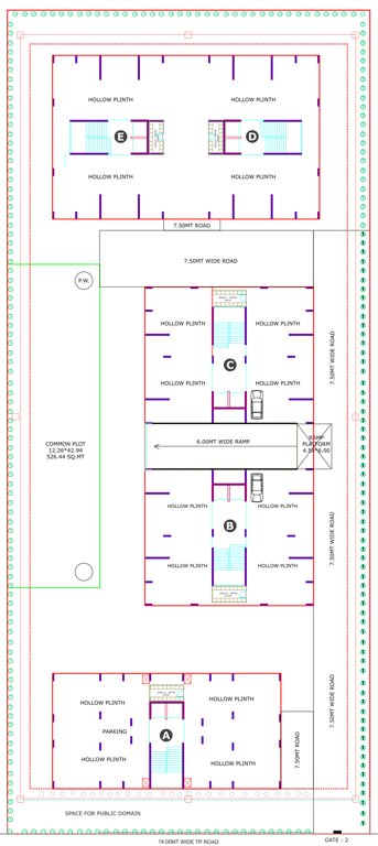  pravesh Block A,B,E,D,E Cluster Plan For Ground Floor