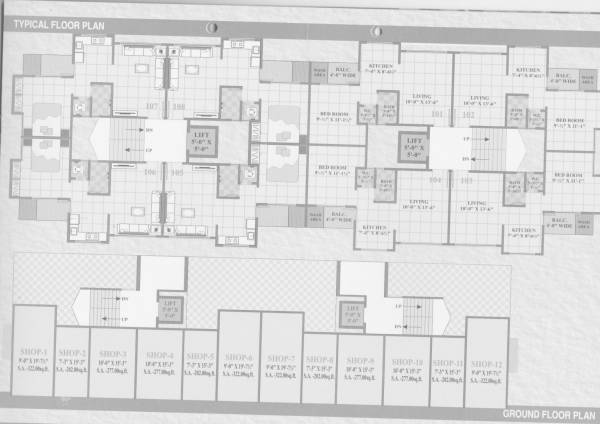  gokuldham-residency- A1, A2 Typical Cluster Plan