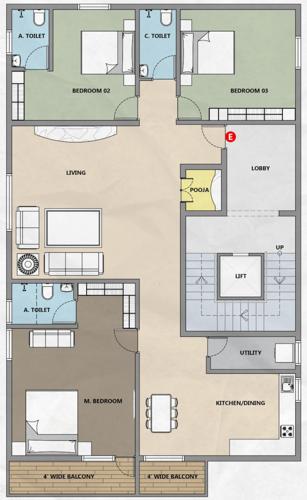  lotus-villa Lotus Villa Cluster Plan from 1st to 4th Floor