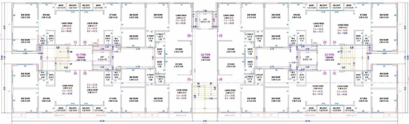  ayodhya nagari phase 2 E1.E2,E3 Cluster Plan For Typical Floor Plan