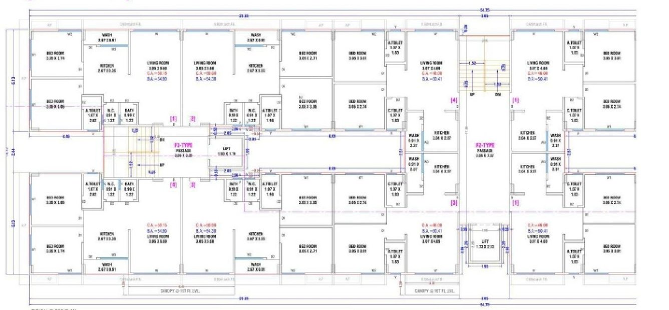  ayodhya nagari phase 2 F2 And F3 Cluster Plan For Typical Floor Plan