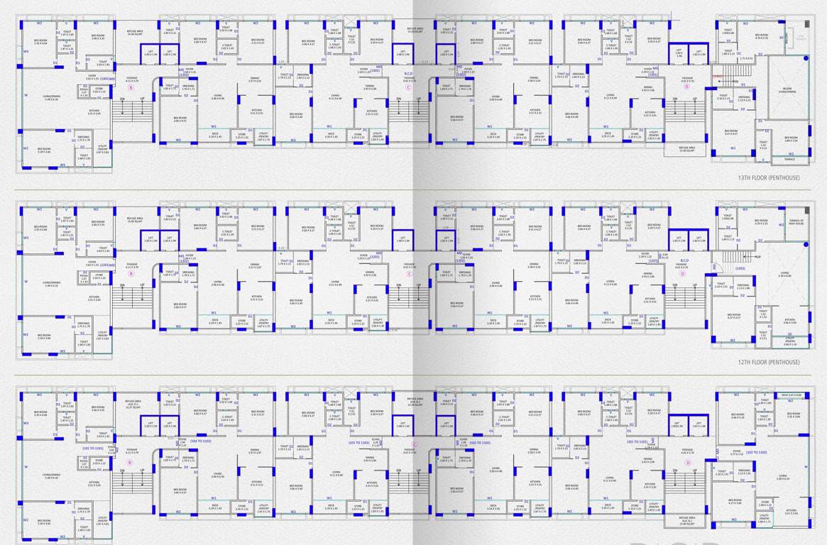  greenopolis Block B,C & D Cluster Plan from 1st to 11th Floor