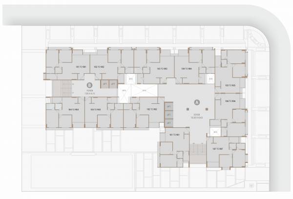  sagar-dynamic Block A And B Cluster Plan For Typical Floor