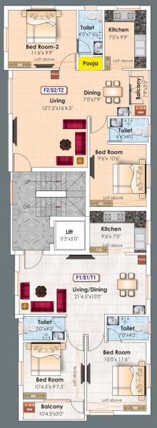  aalayam Aalayam Cluster Plan For Typical Floor Plan