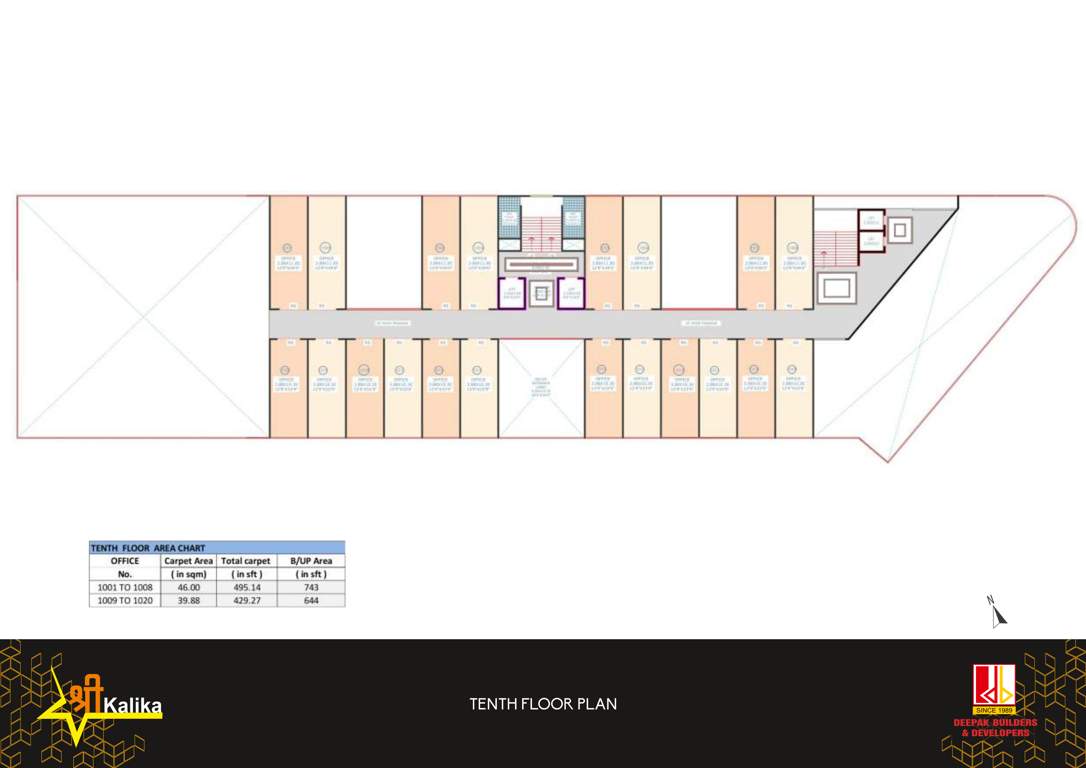  shree kalika plaza Shree Kalika Plaza Cluster Plan for 10th Floor