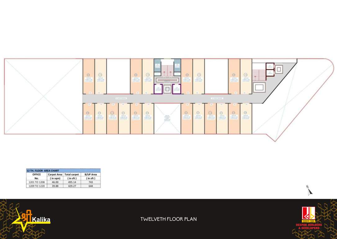  shree kalika plaza Shree Kalika Plaza Cluster Plan for 12th Floor