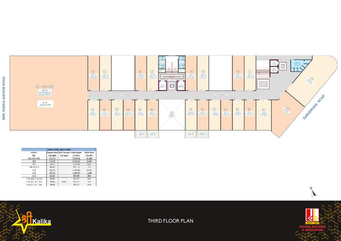 shree kalika plaza Shree Kalika Plaza Cluster Plan for 3rd Floor