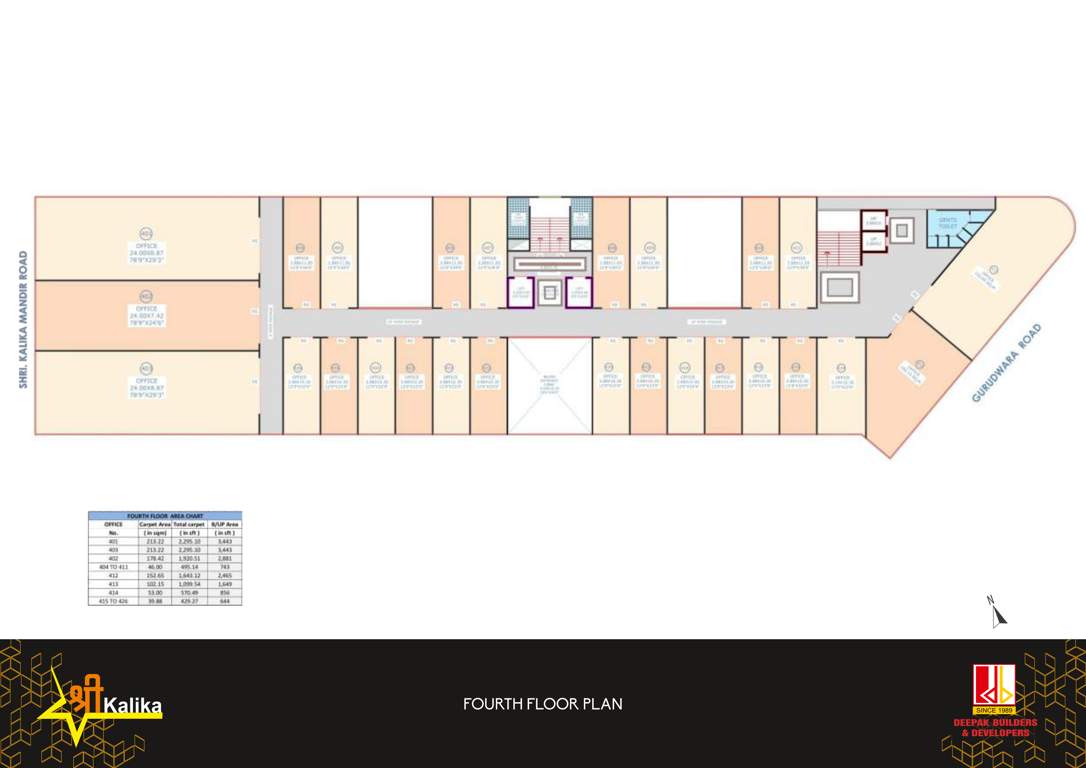  shree kalika plaza Shree Kalika Plaza Cluster Plan for 4th Floor