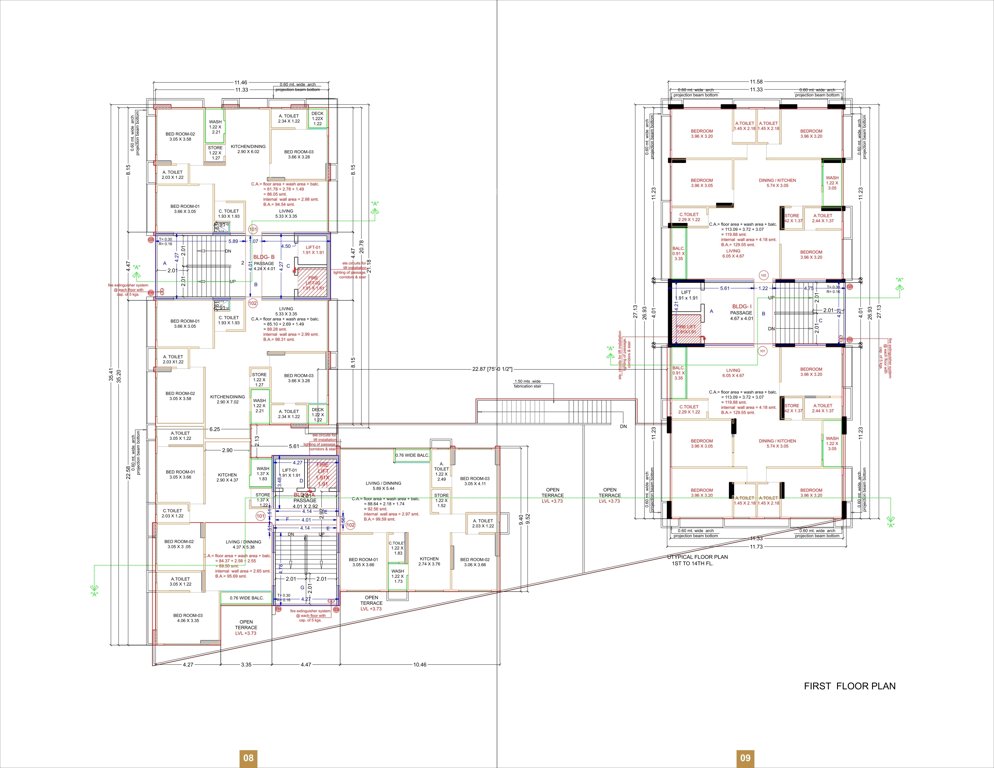  palace Block A,  Block B, Block I  Cluster Plan for 1st Floor