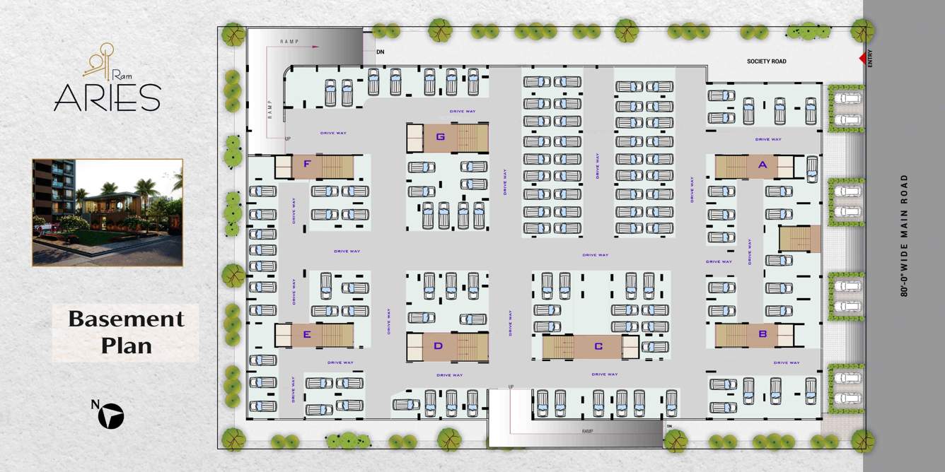  shree ram aries Block A To Block G Basement Cluster Plan