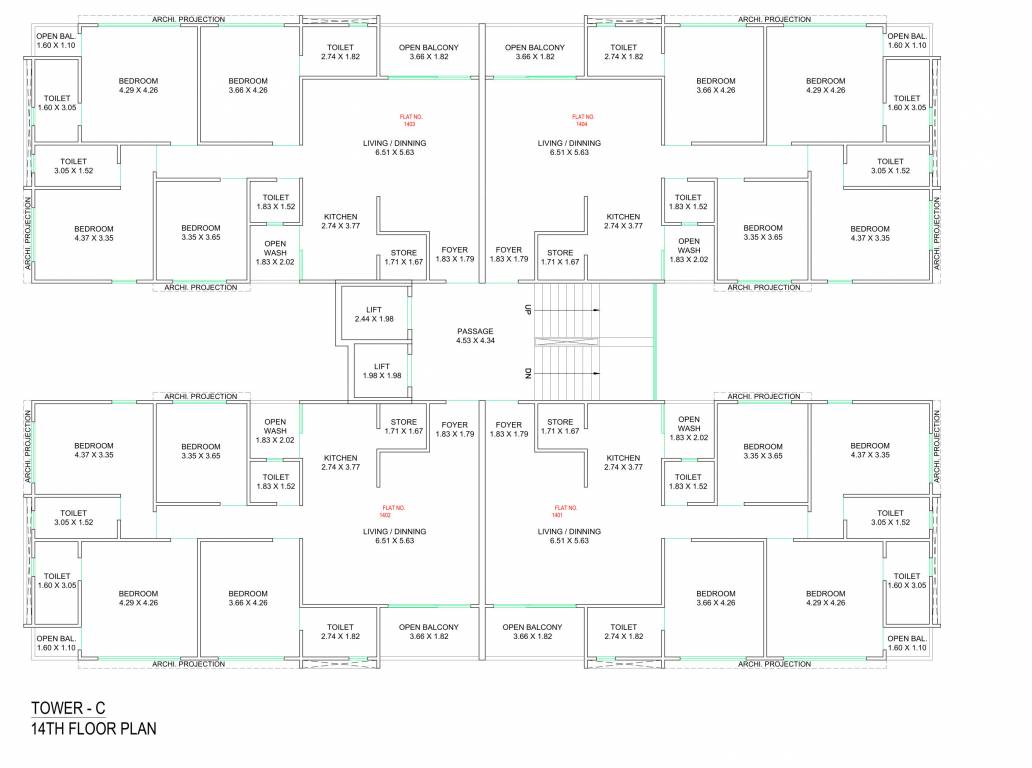  campus Block C Cluster Plan for 14th Floor