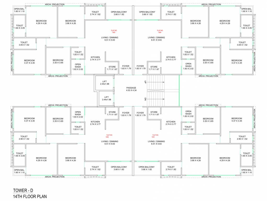  campus Block D Cluster Plan for 14th Floor
