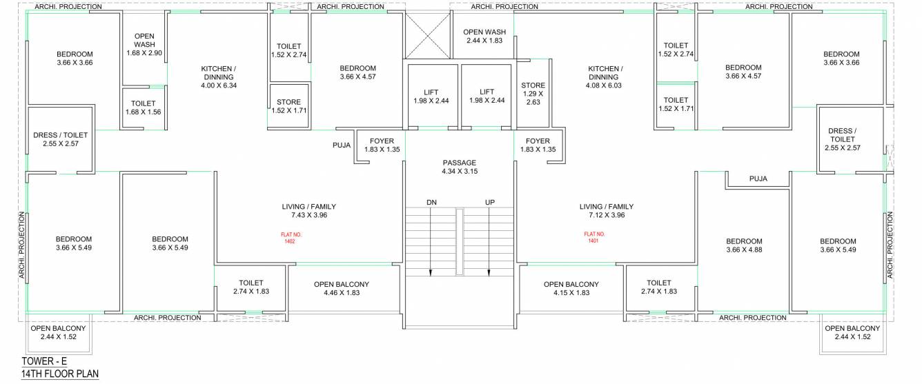  campus Block E Cluster Plan for 14th Floor
