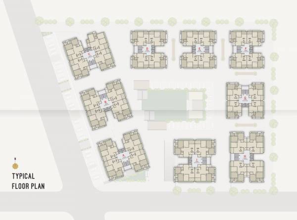  pushkar-valley Block A,B,C,D,E,F,G,H, & I Typical Floor Cluster Plan