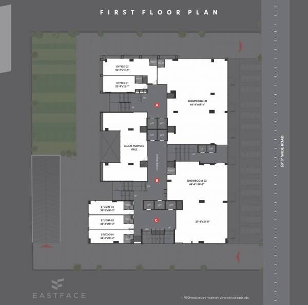  east-face East Face Cluster Plan For 1st Floor