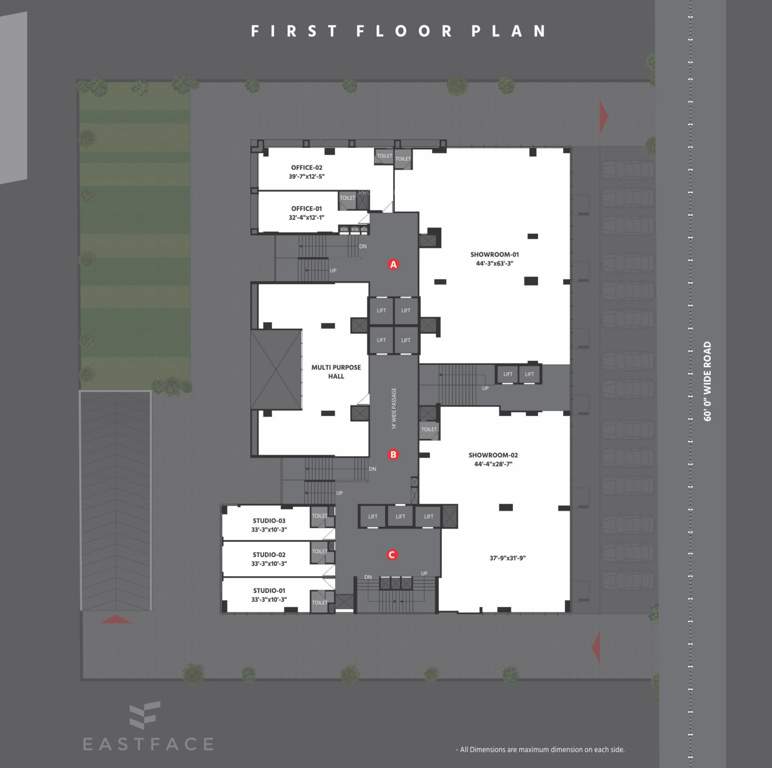  east face East Face Cluster Plan For 1st Floor