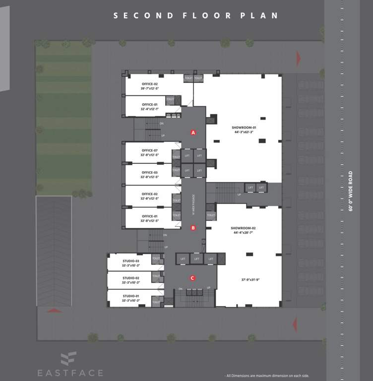  east face East Face Cluster Plan For 2nd Floor