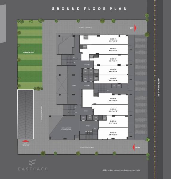  east-face East Face Cluster Plan For Ground Floor